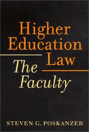 Cover of: Higher education law by Steven G. Poskanzer