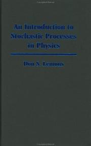 Cover of An introduction to stochastic processes in physics by don s. lemons