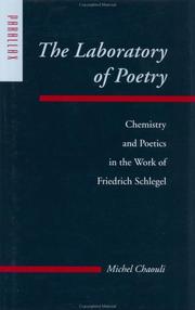 The Laboratory of Poetry: Chemistry and Poetics in the Work of Friedrich Schlegel (Parallax: Re-visions of Culture and Society) by Michel Chaouli