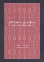 Cover of: The Writing of Orpheus by Marcel Detienne