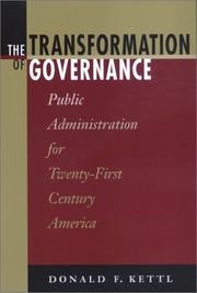 Cover of: The Transformation of Governance: Public Administration for Twenty-First Century America (Interpreting American Politics)