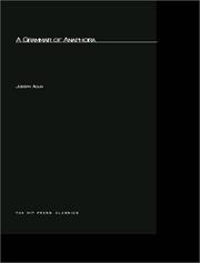 Cover of: A grammar of anaphora