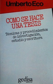 Cm̤o se hace una tesis