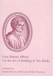 Cover of: On the Art of Building in Ten Books by Leon Battista Alberti