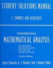 Cover of: Intro Mathematical Analy for Busn Econ& Life by Ernest F. Haeussler, Richard S. Paul, R.J. Wood