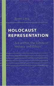 Cover of: Holocaust Representation: Art within the Limits of History and Ethics