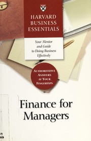 Cover of: Finance for Managers