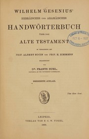 Cover of: ... Hebräisches und aramäisches handwörterbuch über das Alte Testament