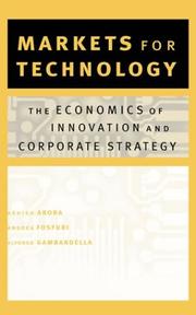 Cover of: Markets for Technology: The Economics of Innovation and Corporate Strategy