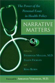 Cover of: Narrative Matters: The Power of the Personal Essay in Health Policy