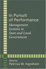 Cover of: In Pursuit of Performance by Patricia W. Ingraham