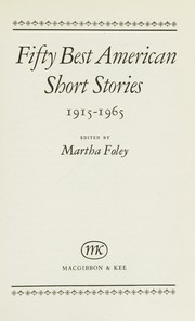 Cover of: Fifty best American short stories: 1915-1965