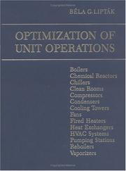 Cover of: Optimization of Unit Operations