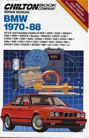 Cover of: Chilton Book Company repair manual, BMW 1970-88: all U.S. and Canadian models of 1600 ...