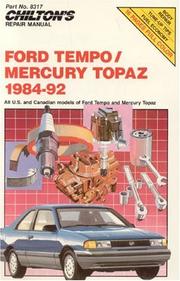 Cover of: Chilton's repair manual.: all U.S. and Canadian models of Ford Tempo and Mercury Topaz gasoline and diesel engines, 2 and 4 wheel drive