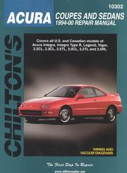 Cover of: Chilton's Acura coupes and sedans 1994-00 repair manual