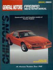 Cover of: GENERAL MOTORS  Firebird, 1982-92 by John Harold Haynes