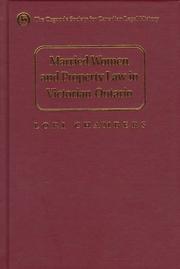 Cover of: Married Women and the Law of Property in Victorian Ontario (Osgoode Society for Canadian Legal History) by Lori Chambers
