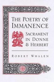 Cover of: The poetry of immanence by Robert Whalen