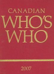 Cover of: Canadian Who's Who 2007 (Canadian Who's Who)