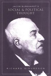 Cover of: Jacob Burckhardt's social and political thought