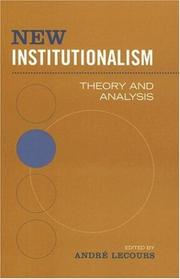 Cover of: New institutionalism by edited by André Lecours.