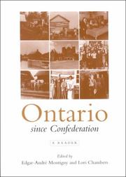 Cover of: Ontario since Confederation: a reader