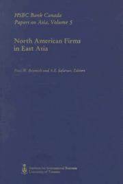 Cover of: North American Firms in East Asia (HSBC Bank Canada Papers on Asia) by Paul Beamish