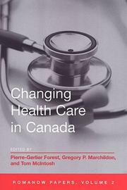 Cover of: Changing Health Care in Canada by 
