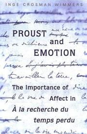 Cover of: Proust and emotion by Inge Crosman Wimmers