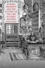 Cover of: Women, property, and the letters of the law in early modern England