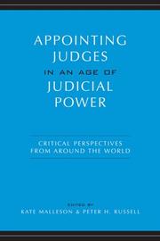 Cover of: Appointing Judges in an Age of Judicial Power | 