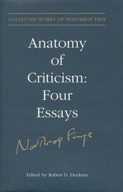 Cover of: Anatomy of Criticism | Robert D. Denham