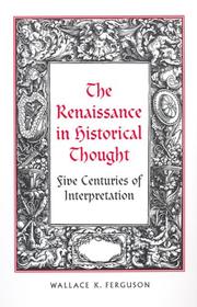 Cover of: The Renaissance in Historical Thought