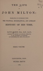 Cover of: The life of John Milton