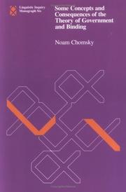 Some concepts and consequences of the theory of government and binding by Noam Chomsky