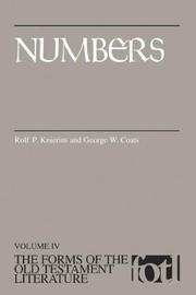 Cover of: Numbers (Forms of the Old Testament Literature) by Rolf P. Knierim, George W. Coats