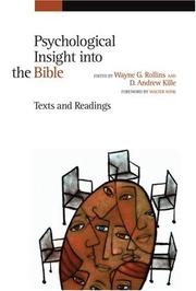 Cover of: Psychological Insight into the Bible by Wayne G. Rollins, D. Andrew Kille