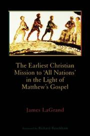 Cover of: The earliest Christian mission to "all nations" in the light of Matthew's Gospel