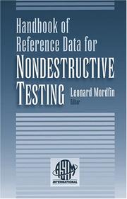 Cover of: Handbook of Reference Data for Nondestructive Testing (ASTM Data Series Publication) (Astm Data Series Publication)