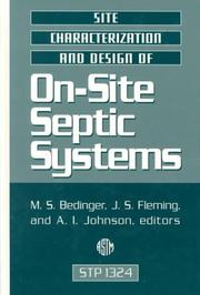 Cover of: Site characterization and design of on-site septic systems