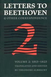 Cover of: Letters to Beethoven and Other Correspondence, Volume 2 (North American Beethoven Studies)