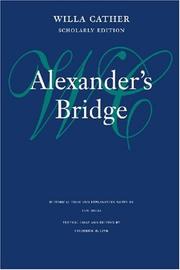 Cover of: Alexander's Bridge (Willa Cather Scholarly Edition) by Willa Cather