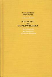 Cover of: Nova musica ; and, De proportionibus by Johannes Ciconia