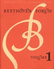 Cover of: Beethoven Forum, Volume 1 (Beethoven Forum)