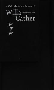 Cover of: A calendar of the letters of Willa Cather by Janis P. Stout