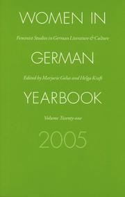 Cover of: Women in German Yearbook, Volume 21, 2005 by Women in German Yearbook