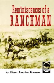 Cover of: Reminiscences of a Ranchman by Edgar Beecher Bronson