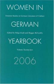 Cover of: Women in German Yearbook, Volume 22, 2006 by Women in German Yearbook