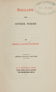 Front cover of Ballads by George Lansing Raymond